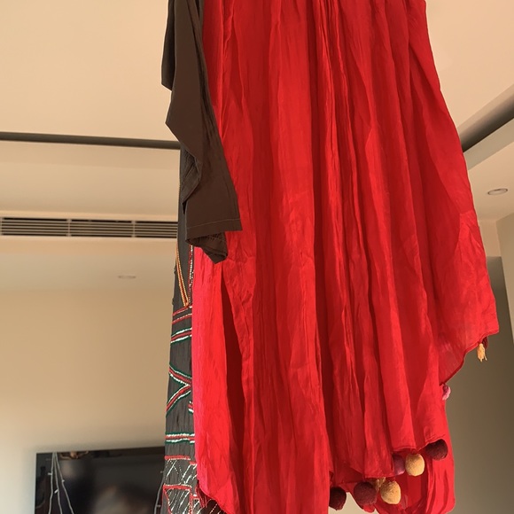 FESTIVE READY: CHOCOLATE BROWN silk kurta with tribal work. Lightweight. - Picture 7 of 12